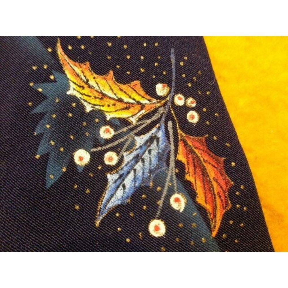 1950s VINTAGE ANTIQUE RETRO ~ REGAL MENS BLUE TIE ~ ENAMEL HAND PAINTED ~ 55"